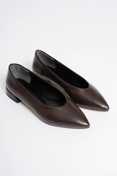 Esiu Kadın Acı Kahve Günlük Kısa Topuklu Ayakkabı - 4