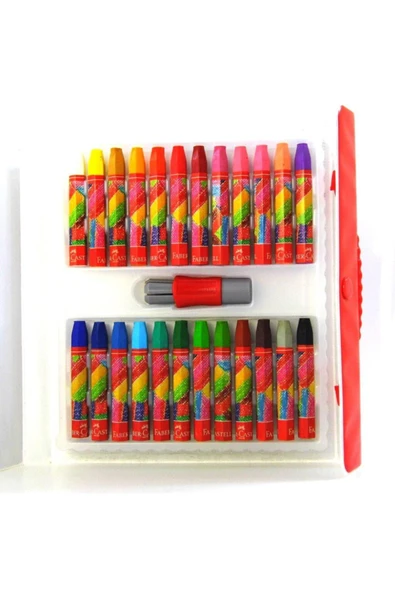 Pastel Boya 24 Renk Plastik Çantalı Faber Castel 24 Renk Pastel Boya Çantalı Plastik - Resim 4