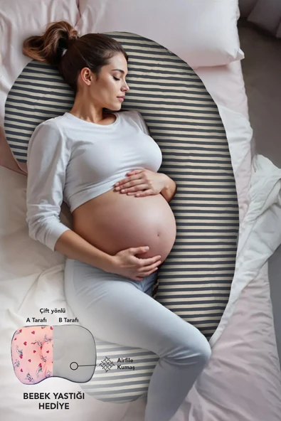 Hamile yastığı,sarılma yastığı aktivite yastığı pamuk kumaş (siyah) - Resim 2