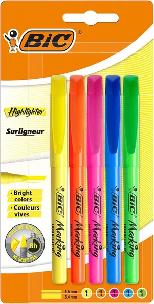 Bic Highlighter Grip  Fosforlu Kalem 4 lu ürün görseli