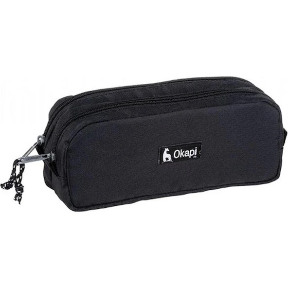 TIGRA OKAPİ KALEM ÇANTASI 2 GÖZLÜ OKP-108 SİYAH ürün görseli