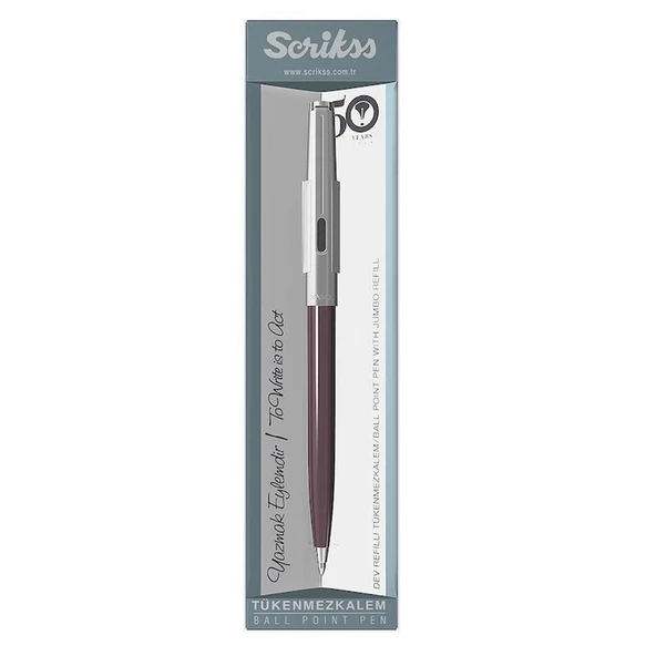 Scrikss Ball Point Bordo Tükenmez Kalem 77 - Resim 2