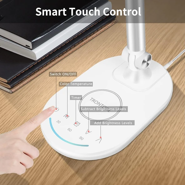 Lüx LED Çalışma Masa Lambas Göz Yormayan 10 Farklı Kademe Ayarı Usb Çıkış Özellikli Gece Lambası - 3