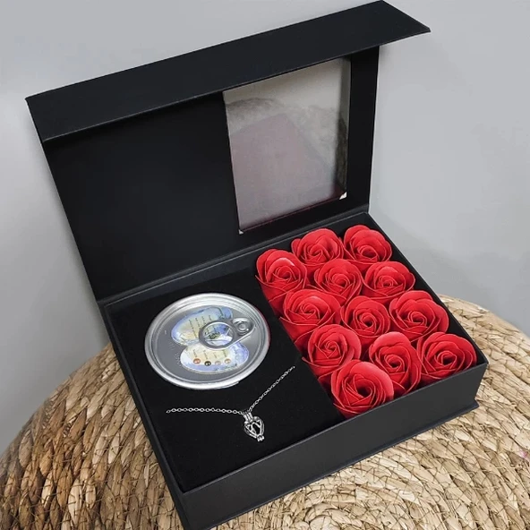 Romantik Gül ve İstiridye İnci Kolye Seti - 3