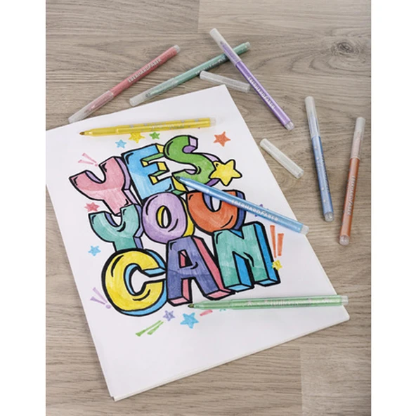 Eberdard Faber Glitter 8'li Pastek Renk Keçeli Kalem - Resim 2