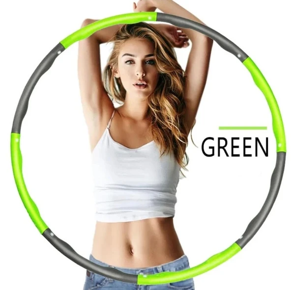 Egzersiz Çemberi Lüks Model 1.2 KG Ağırlıklı 100 cm Bel Bölgesi Spor Aleti Yeşil