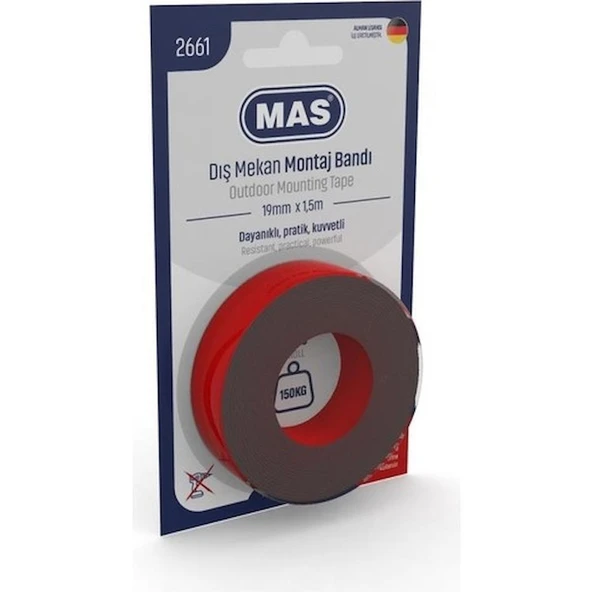 Mas Montaj Bandı Dış Mekan Güçlü 19 Mm X 1,5 M 2661 ürün görseli
