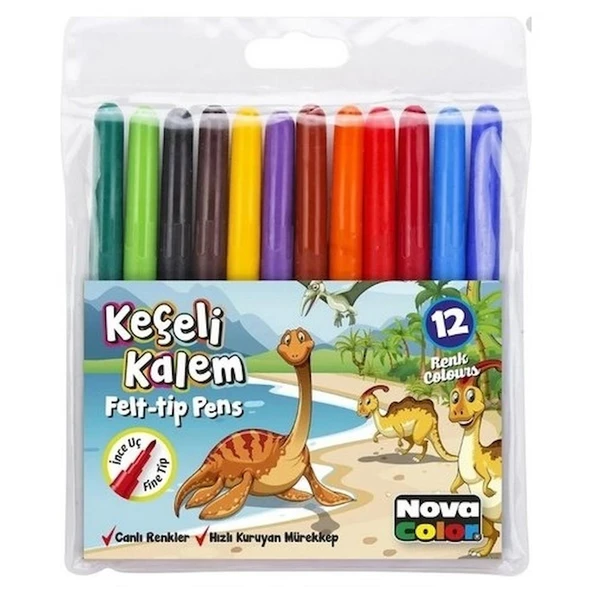 Nova Color Keçeli Kalem 12 Li Set Maxi Nc-873 ürün görseli
