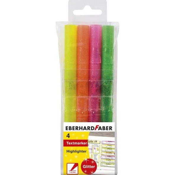 Eberhard Faber Highlighter Glitter Walfet Of 4'lü Keçeli Kalem ürün görseli