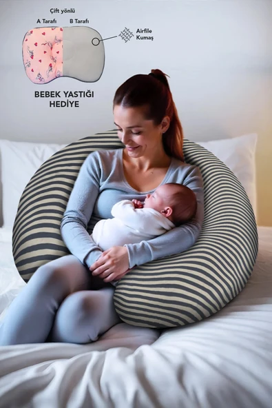 Hamile yastığı,sarılma yastığı aktivite yastığı pamuk kumaş (siyah) - Resim 3