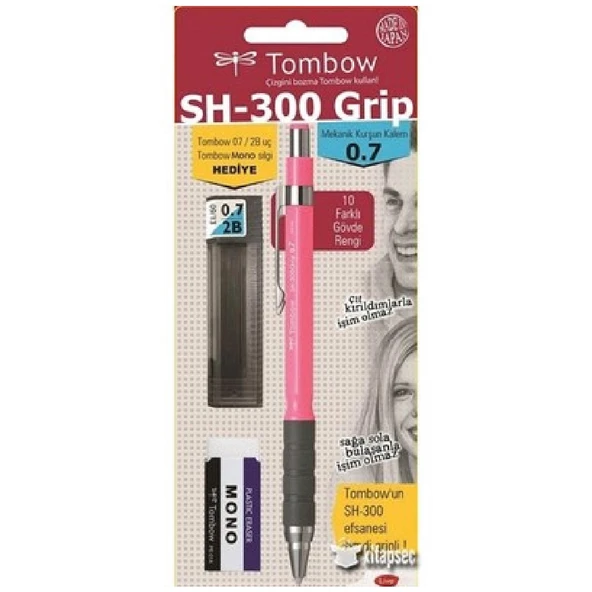 Tombow SH-300 Grip 0,7mm Neon Pembe Versatil Kalem Okul Seti GR82 ürün görseli