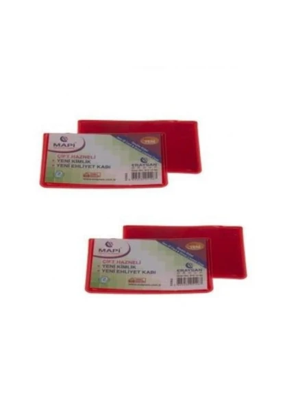 Mapi Kart Kabı Ehliyet Yeni Kimlik Çift Hazneli 100 Lü Kırmızı 910 12 61 ürün görseli