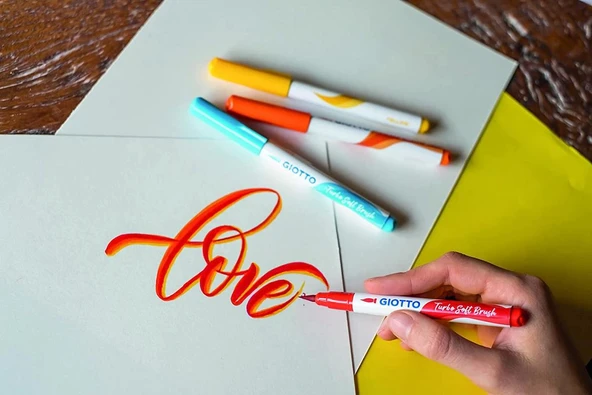 Giotto Turbo Soft Brush Marker Fırça Uçlu Kalem 10 Renk - Resim 4