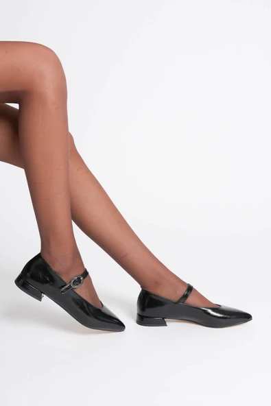 Htiderem Kadın Siyah Günlük Kısa Topuklu Ayakkabı