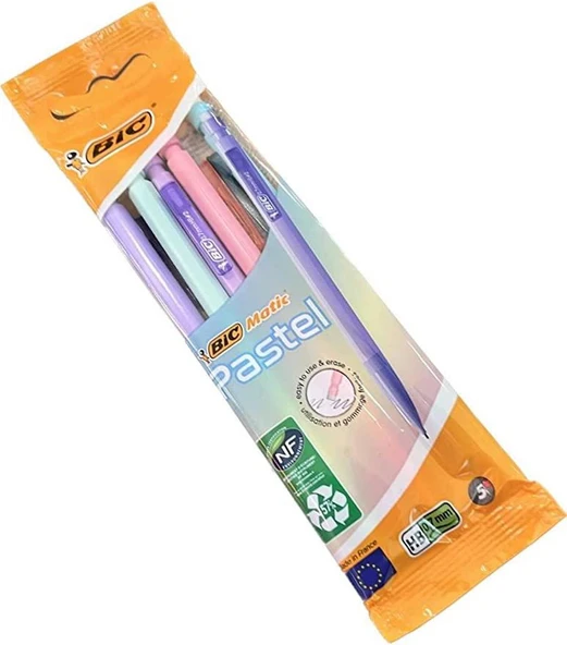 Bic Matic Pastel Renkler 5'li Özel Pakette 0,7 Uçlu Mekanik Basmalı Versatil Kalem Seti - Resim 2