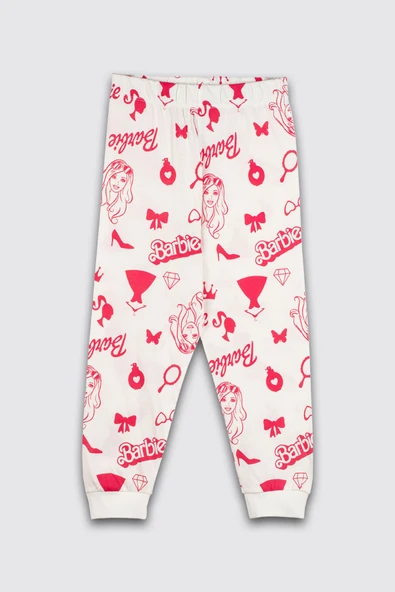 Barbie Desenli %100 Pamuk Kız Çocuk Pijama Takımı - Resim 8