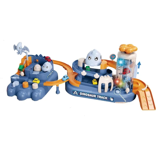 2in1 Arabalı Dinozor Temalı Yarış Pisti Raylı Parkur Macera Oyuncağı ürün görseli 1