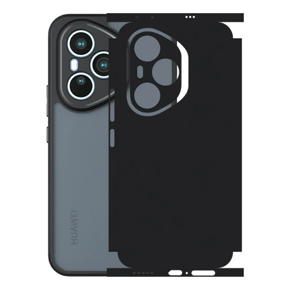 Honor 400 Pro ile Uyumlu 360 Arka Kaplama Mat Siyah