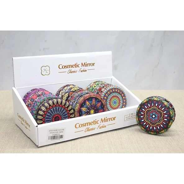 pilelistore Taşlı Yuvarlak El Aynası Kalın - Resim 2