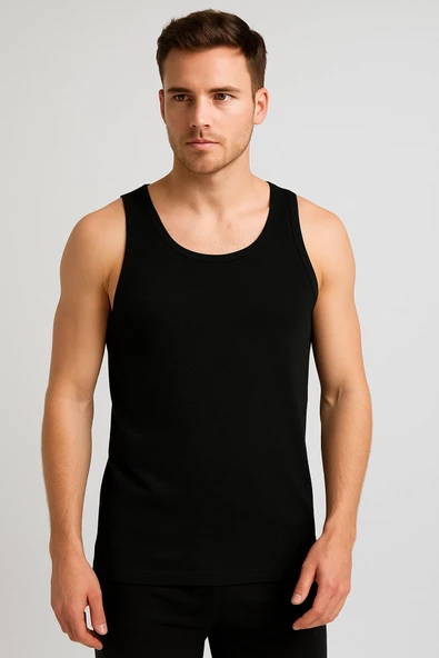 Seher Erkek Ekonomik Renkli Klasik Askılı Atlet 001K - 12 Adet  2XL Yeni Haki - Resim 3