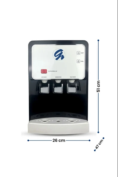 Arıtmalı Tezgah Üstü Su Sebili 80 GPD RO - Sıcak, Ilık ve Soğuk (Üreticiden) - Resim 5