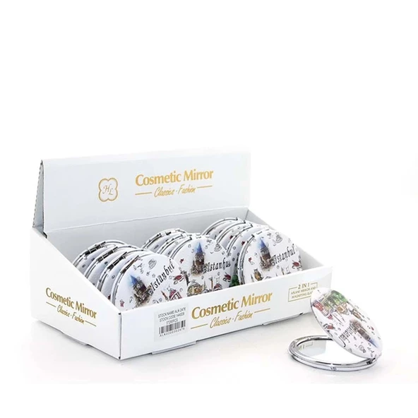 pilelistore Taşlı İstanbul Tasarımı El Aynası İnce ürün görseli 1