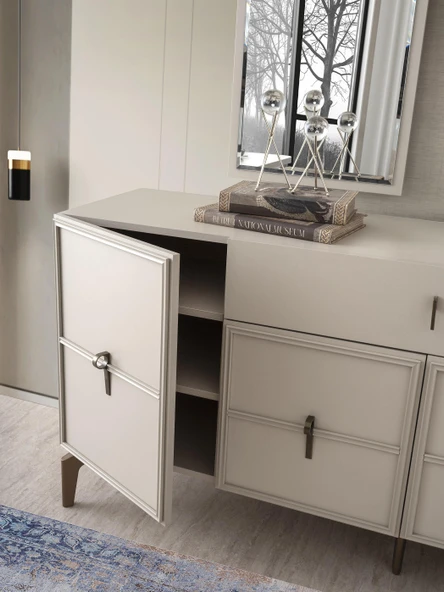 Ay Işığı Çekmeceli Dolaplı Aynasız Büfe Konsol 180x47x82cm - Resim 3