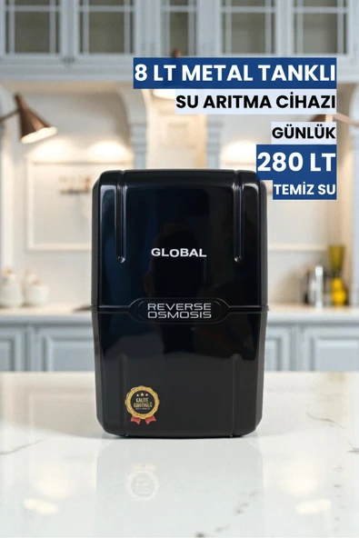 Su Arıtma Cihazı 8lt Kapalı Kasa | 5 Filtreli RO Sistem | Ters Ozmoz | Şeffaf Siyah (Üreticiden) ürün görseli