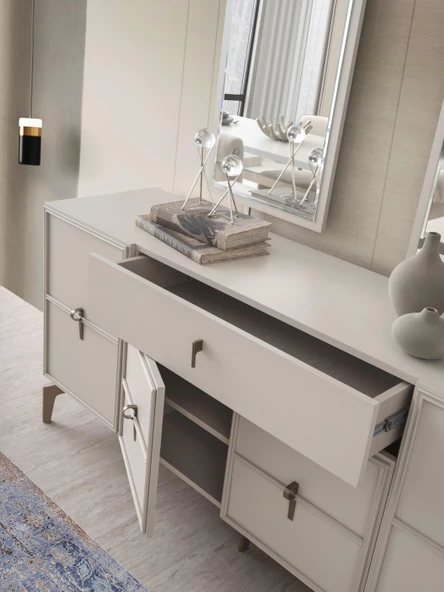 Ay Işığı Çekmeceli Dolaplı Aynasız Büfe Konsol 180x47x82cm - Resim 2