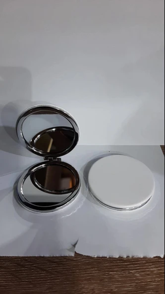 pilelistore Beyaz Renk Büyüteçli Cep Aynası ürün görseli 1