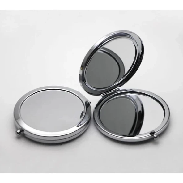 pilelistore Metal Gri Cep Aynası 12 Adet