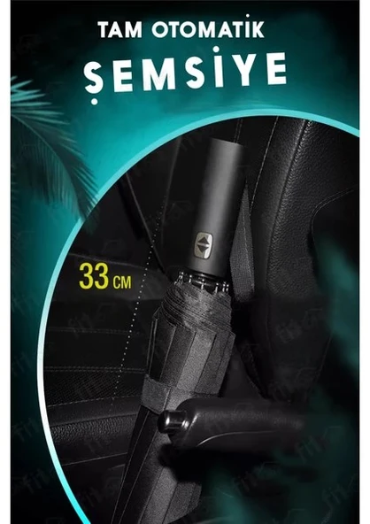 10 Telli Otomatik Şemsiye Rüzgara Dirençli Emniyetli Geniş ve Dayanıklı Tasarım Tam Otomatik Şemsiye - Resim 5