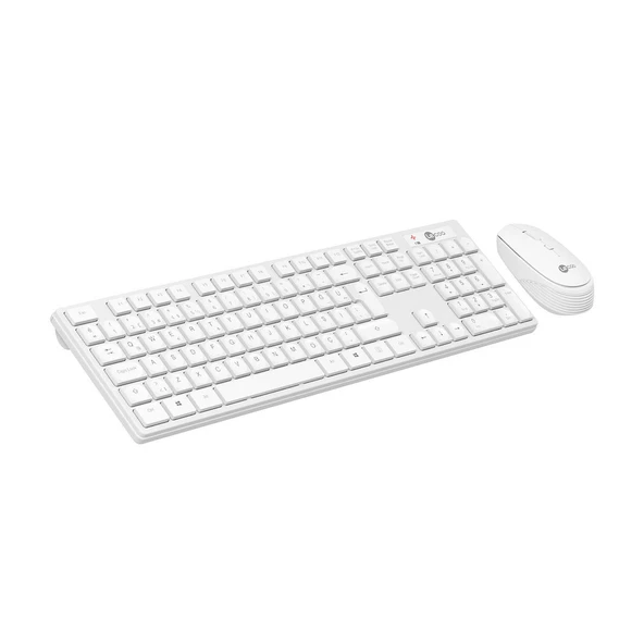 Lenovo Lecoo KM2001 Kablosuz Türkçe Q Klavye & Mouse Set Beyaz - Resim 2