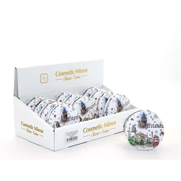 pilelistore Taşlı İstanbul Tasarımı El Aynası Kalın ürün görseli 1