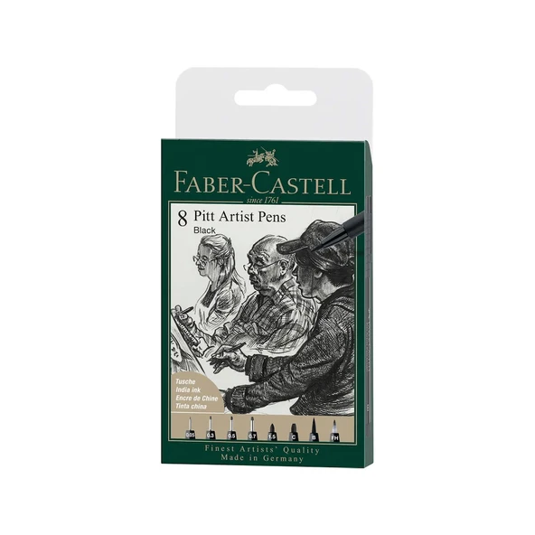 Faber Castell Pitt Artist Siyah 8'li Kalem 167158 ürün görseli