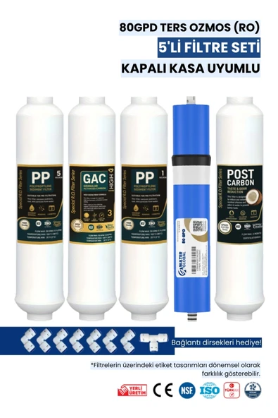 Water Global 5’li Kapalı Kasa Filtre Seti | 80 GPD Membran | Coco ürün görseli