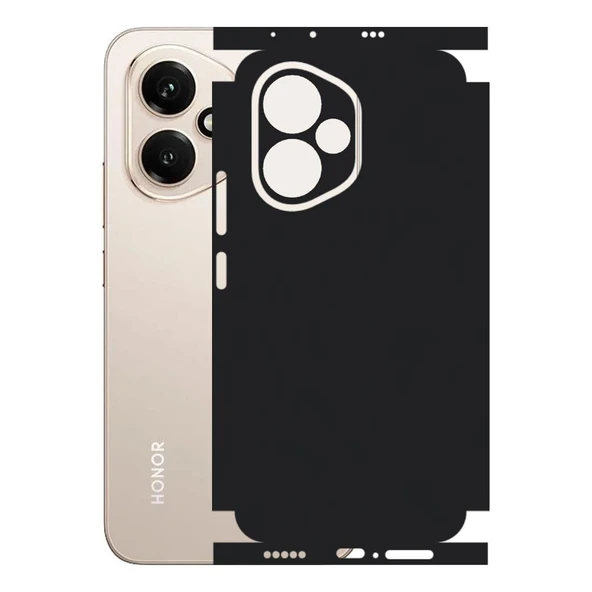 Honor 400 ile Uyumlu 360 Arka Kaplama   Mat Siyah