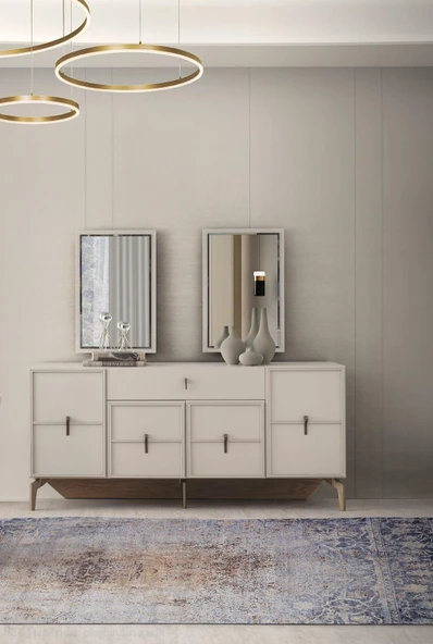 Ay Işığı Çekmeceli Dolaplı Aynasız Büfe Konsol 180x47x82cm ürün görseli