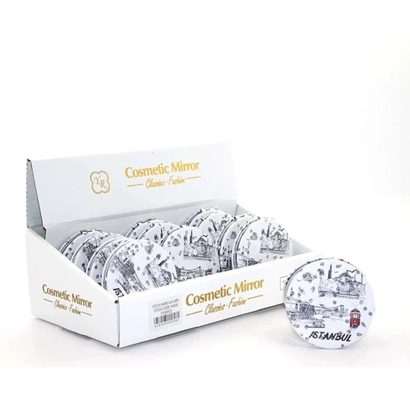 pilelistore Taşlı İstanbul Tasarımı El Aynası İnce