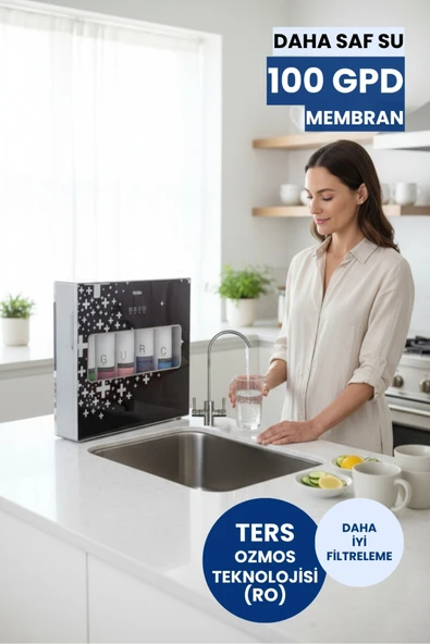 Haier Çift Akışlı Su Arıtma Cihazı | 100GPD RO Sistem Ters Ozmoz ürün görseli