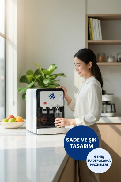 Arıtmalı Tezgah Üstü Su Sebili 80 GPD RO - Sıcak, Ilık ve Soğuk (Üreticiden) ürün görseli