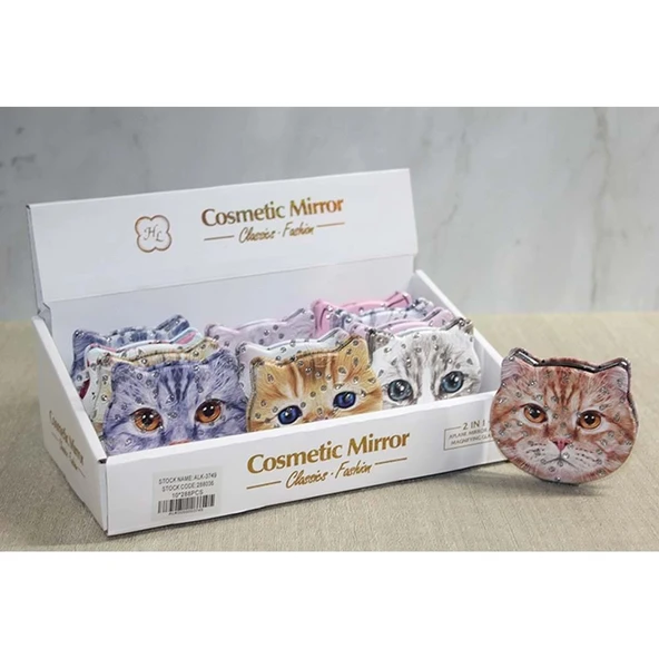 pilelistore Taşlı Kedi El Aynası - Resim 2