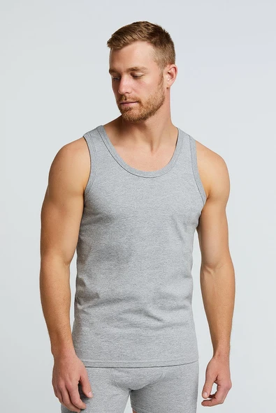 Seher Erkek Ekonomik Renkli Klasik Askılı Atlet 001K - 6 Adet  L Gri ürün görseli