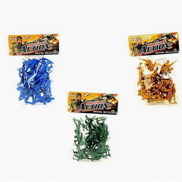 Poşette asker seti mavi-bej-yeşil ürün görseli