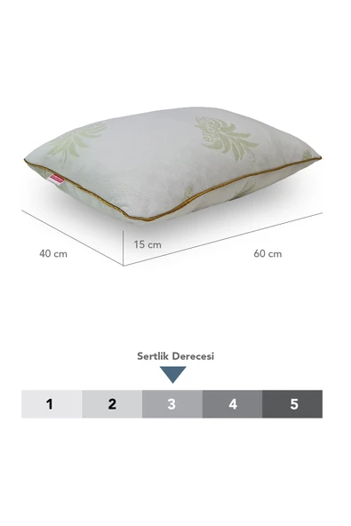 2 Adet Aloe Wera kumaşlı Visco parçacıklı ortopedik yastık,saten biyeli Visco yastık 1200 gr - Resim 2