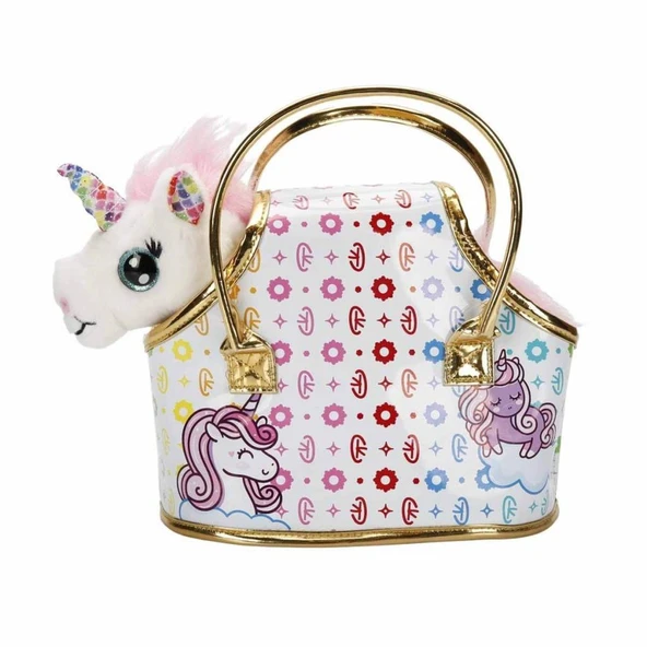 10873 Cutekins Taşıma Çantalı Peluş Unicorn Lou Lou -NessiWorldman - Resim 2