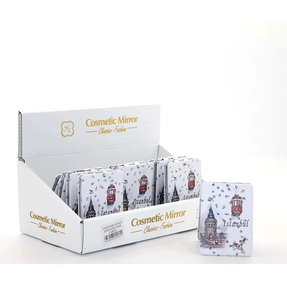 pilelistore Taşlı İstanbul Tasarımı El Aynası İnce - Resim 2