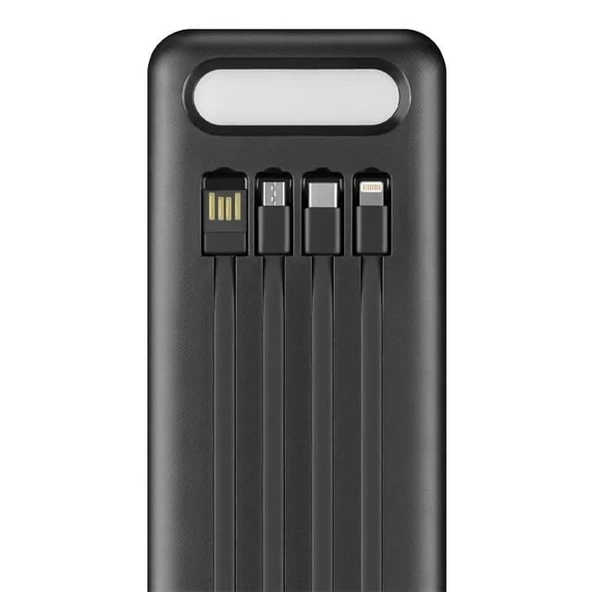 Powerway TX60 Siyah 60000 Mah Çoklu Çıkış Dijital Göstergeli Ekstra Kablolu Powerbank - Resim 2