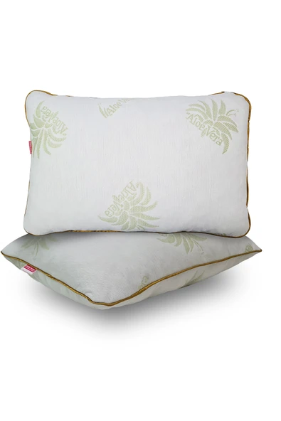 2 Adet Aloe Wera kumaşlı Visco parçacıklı ortopedik yastık,saten biyeli Visco yastık 1200 gr ürün görseli