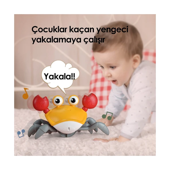 Şarjlı Müzikli Hareketli Oyuncak Yengeç Yürüme Yardımcısı Otomatik Sensörlü - Resim 3